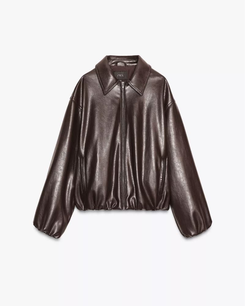 Faux Leather Bomber Jacket  - Image 1