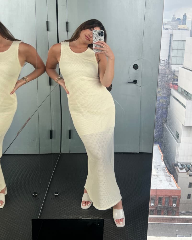 White Maxi Knit Dress - Image 1