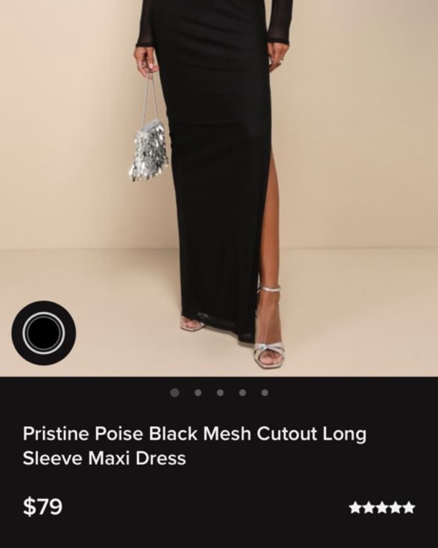 Black Mesh Cutout Long Sleeve Maxi Dress - Image 5