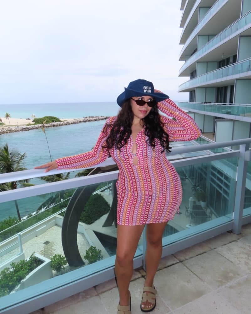 Striped Mini Coverup Dress   - Image 3