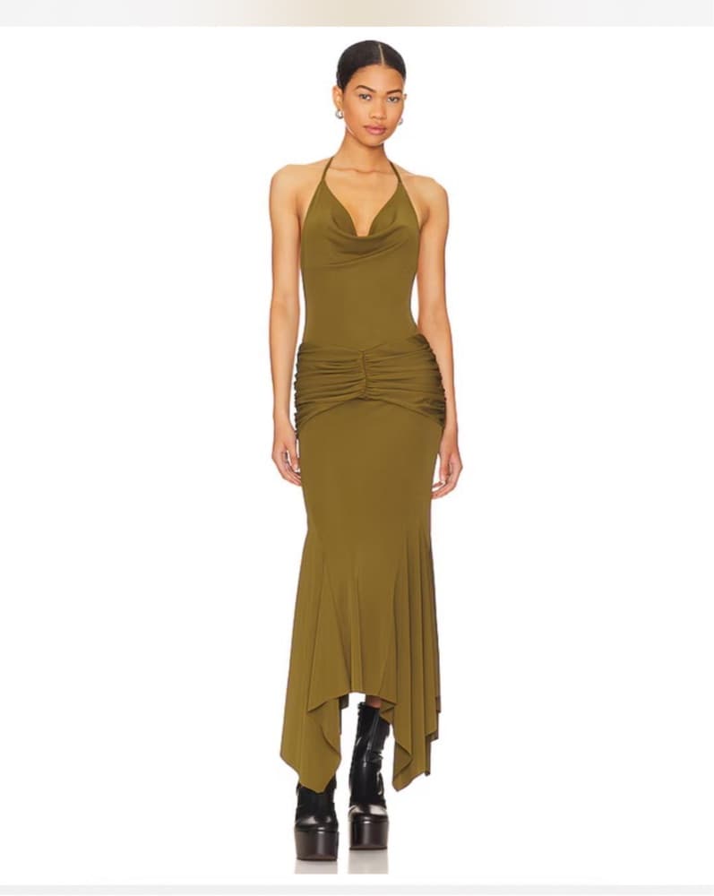 Olive Green Maxi Dress - Image 1