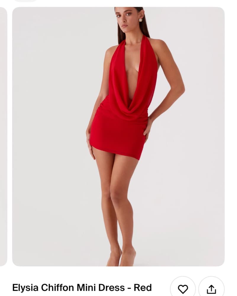 Elysia Chiffon Mini Dress- Red - Image 5