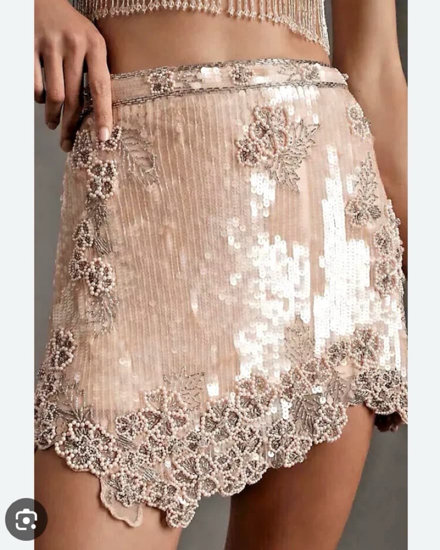 LoveShackFancy Kalasie Sequin Skirt  - Image 1