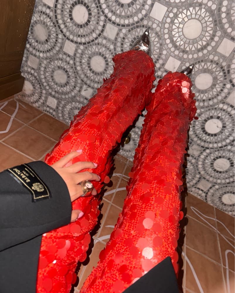 Orange Sequin Pants - Image 5