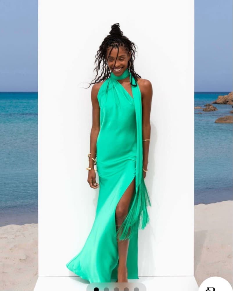 Vibrant Green Halter Maxi Dress - Image 2