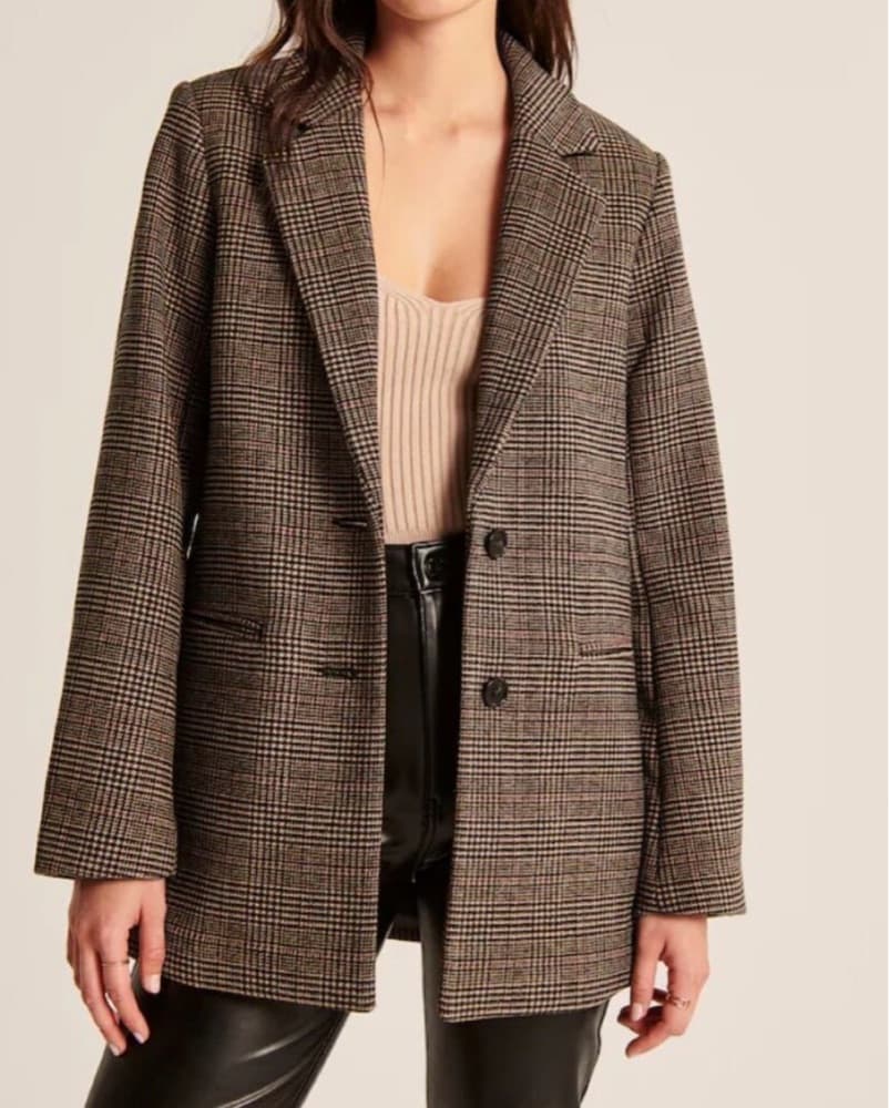 Brown Plaid Wool Blazer  - Image 2