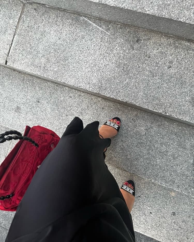 Black Strappy Crystal Embellished Manolo - Image 1