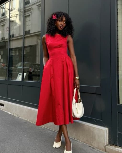 Helsa Stretch Cotton Sateen Midi Dress - Image 3