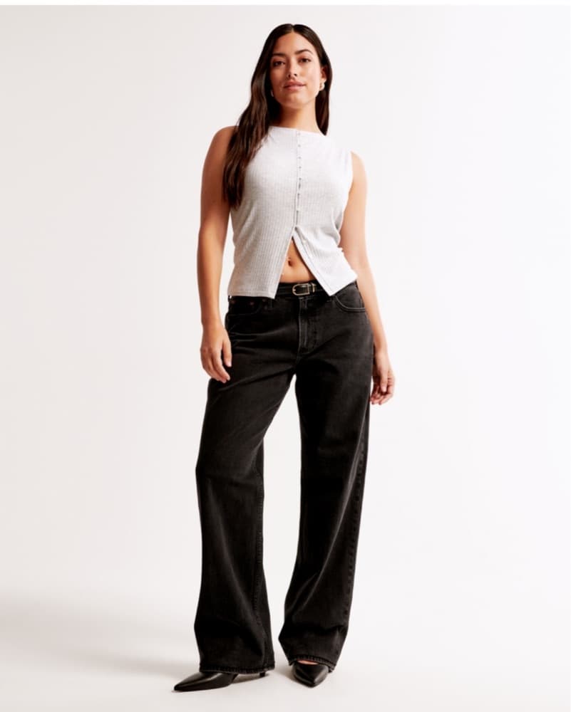 A&F Curve Love Low Rise Baggy Jean  - Image 1