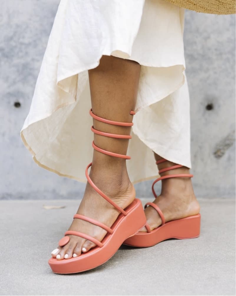 Cult Gaia Alba Platform Sandal in Jasper - Image 1