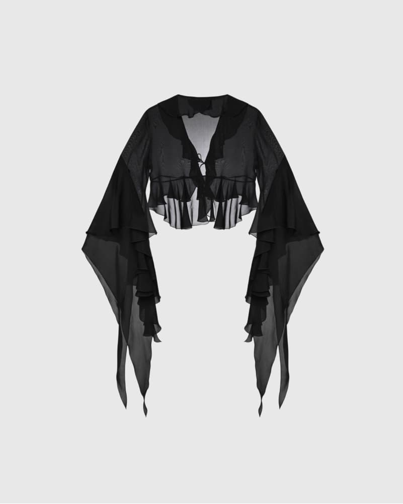 Kokhia Sheer Ruffle Blouse - Image 3