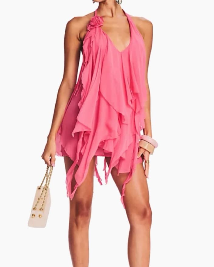 Pink Retrofete Mini Dress - Image 2