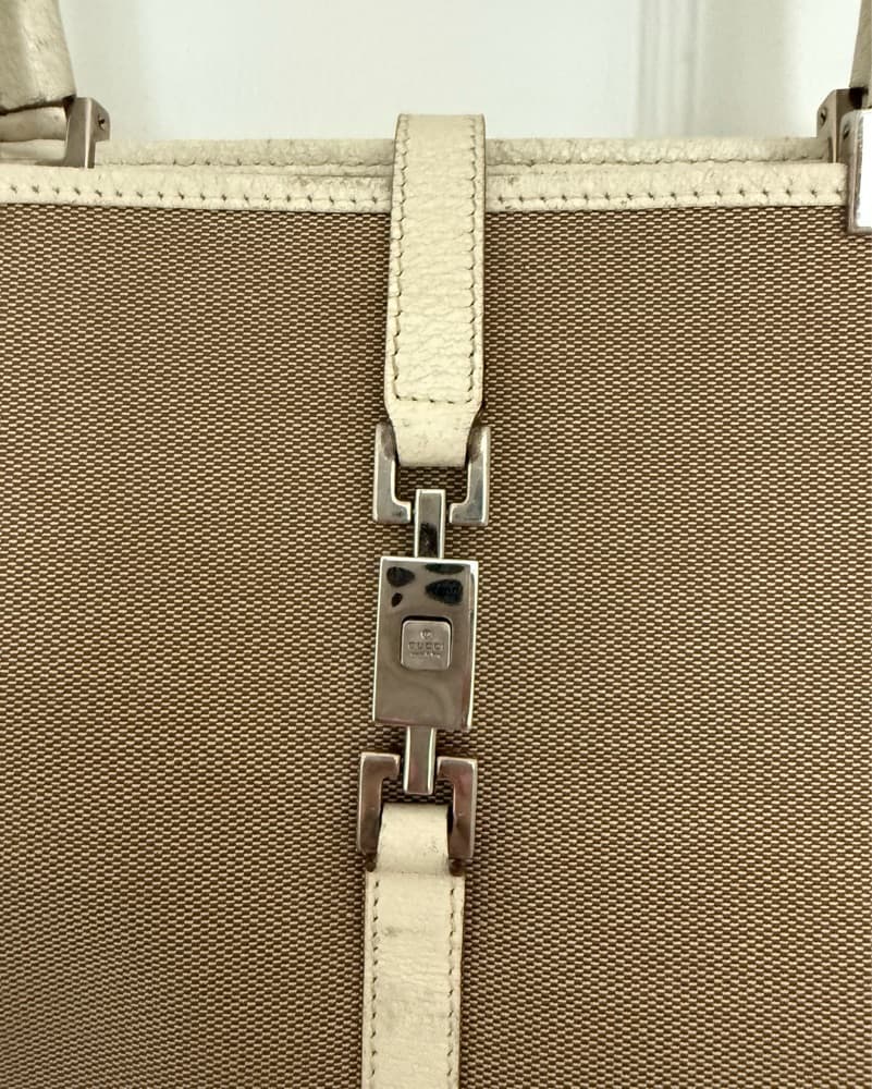Vintage Canvas Tan Gucci Jackie - Image 2