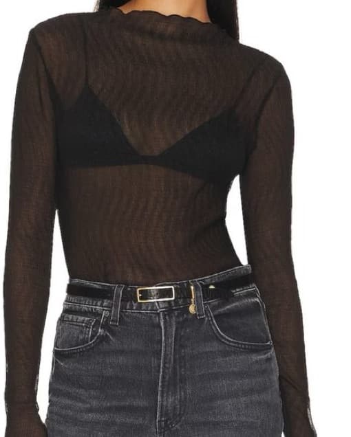 SNDYS Black Sheer Mesh Top - Image 1