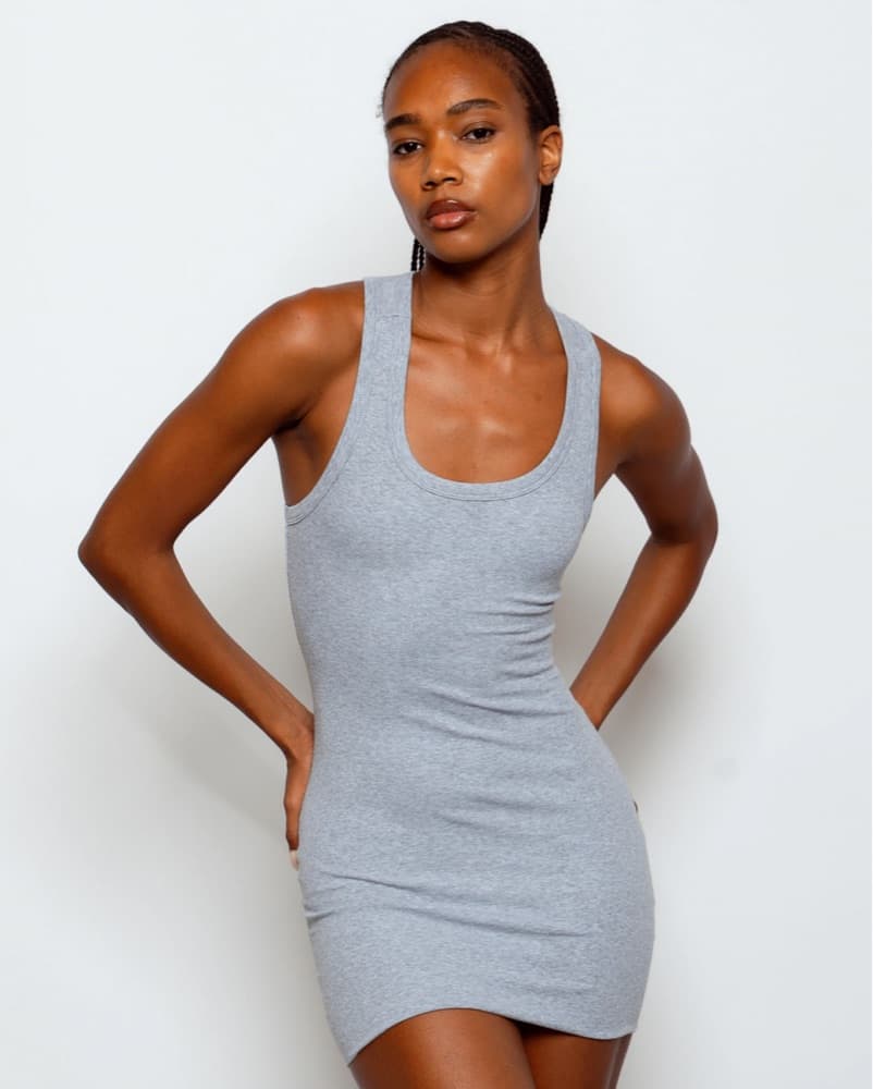  Grey Bodycon Dress - Image 3