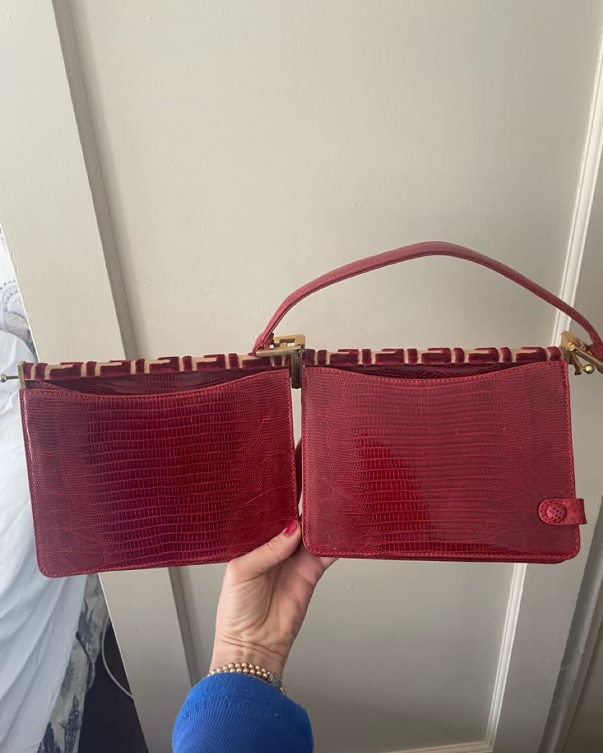 Red Velvet Fendi Bag - Image 3