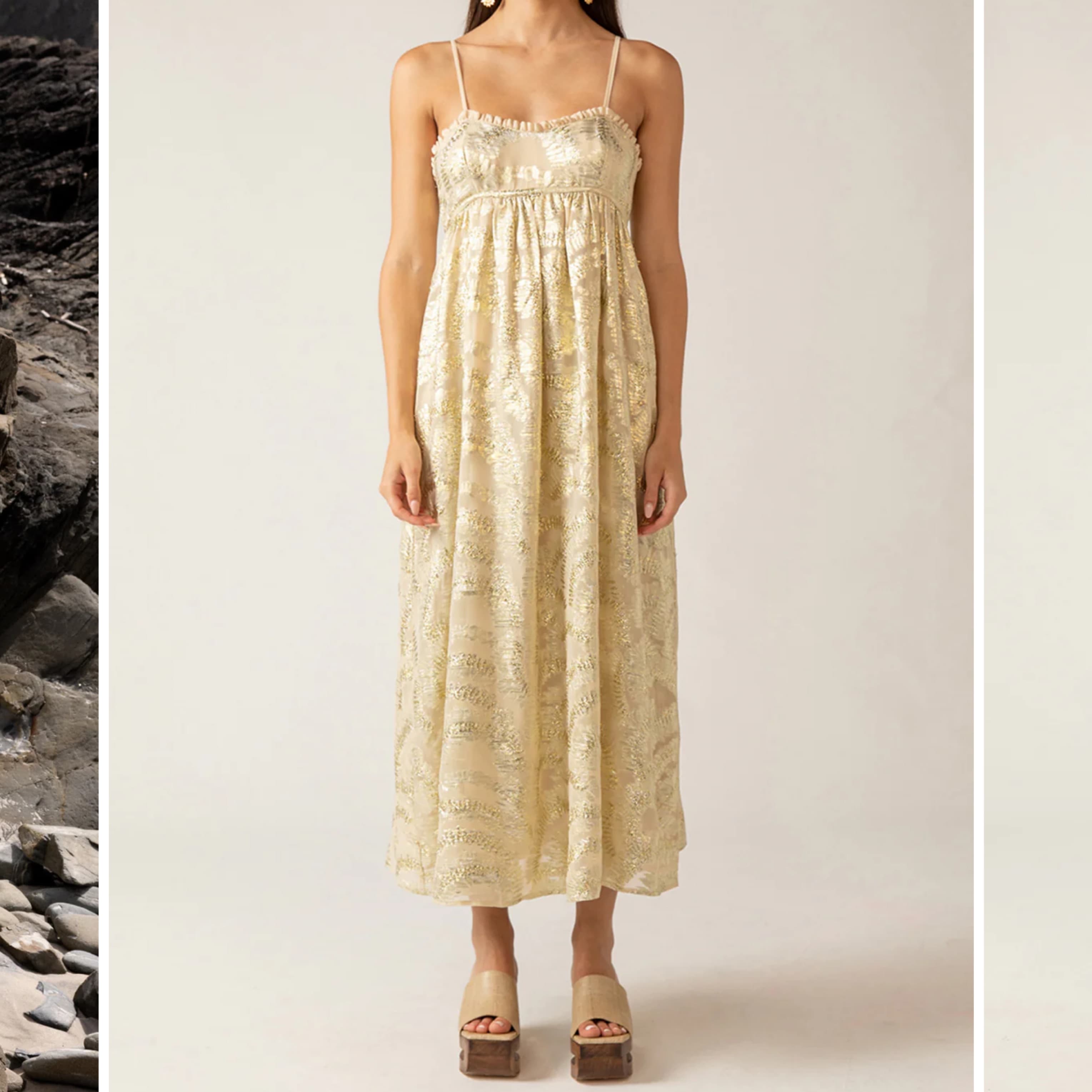 Gold Maxi Dress - Image 1