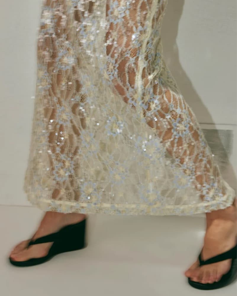 Vrg Grl Sparkling Lace Maxi Skirt  - Image 3