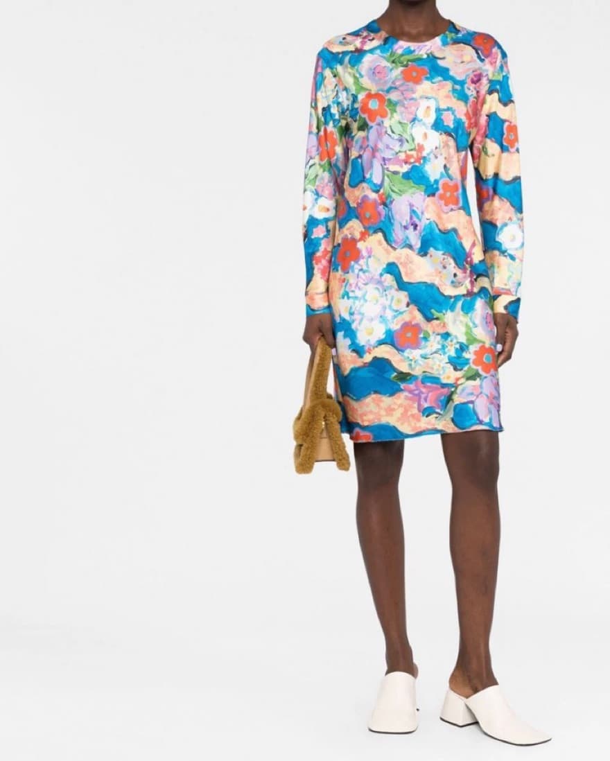 Marni Abstract Print Silk Minidress - Image 6