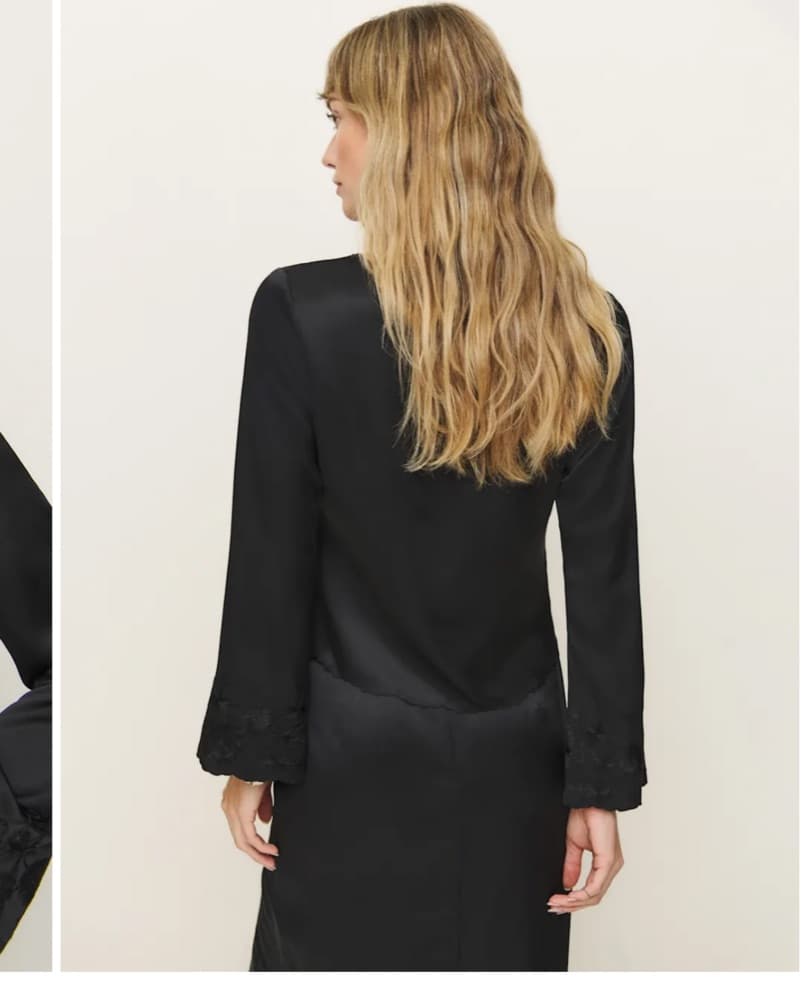 Reformation Rosina Black Silk Tie Top - Image 3