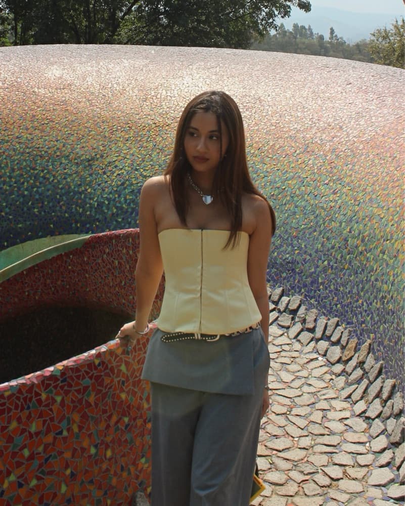 Danielle Guizio Butter Yellow Corset Top - Image 2