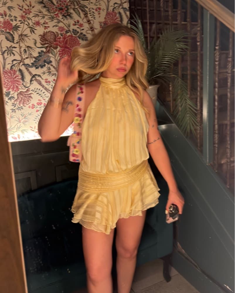 Peppermayo Yellow Open Back Mini Dress - Image 1