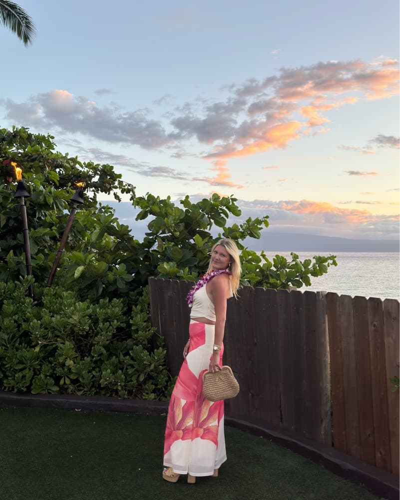 Tropical Floral Maxi Skirt and Crop Top Set - Image 2