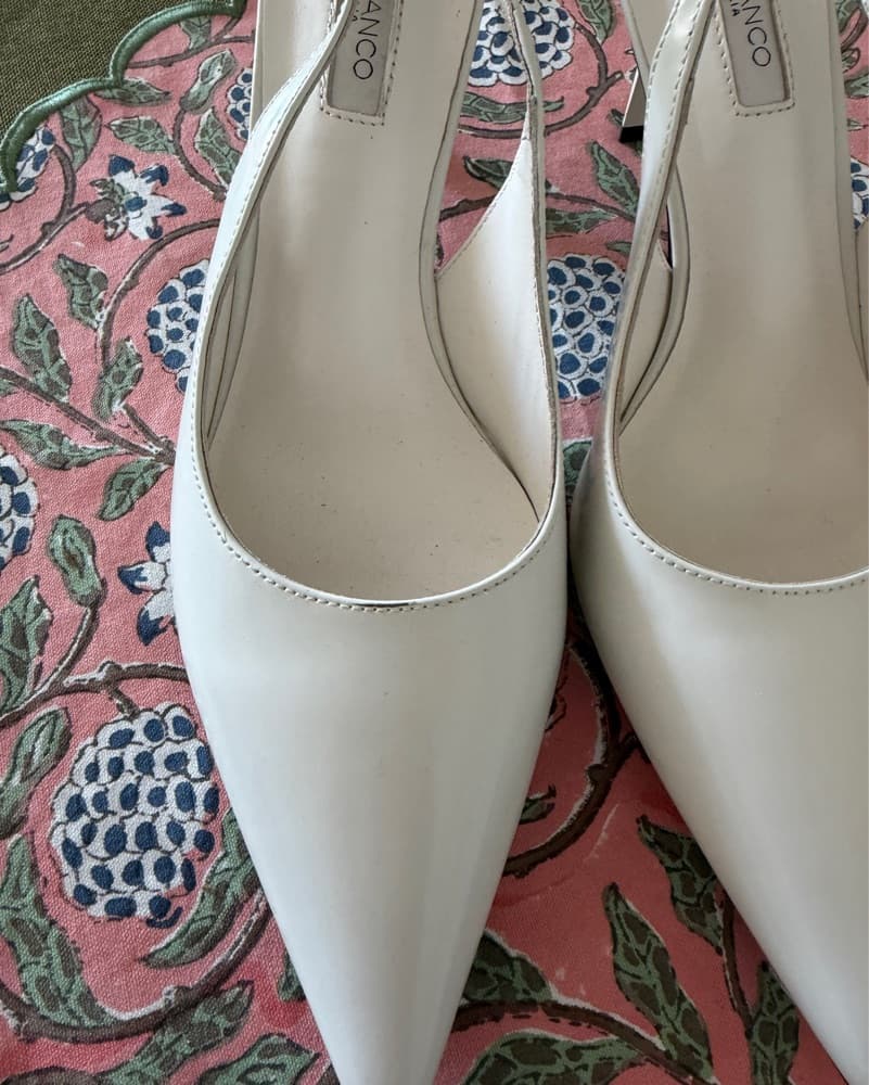 Tony Bianco Baz White Sling Back Heels - Image 3