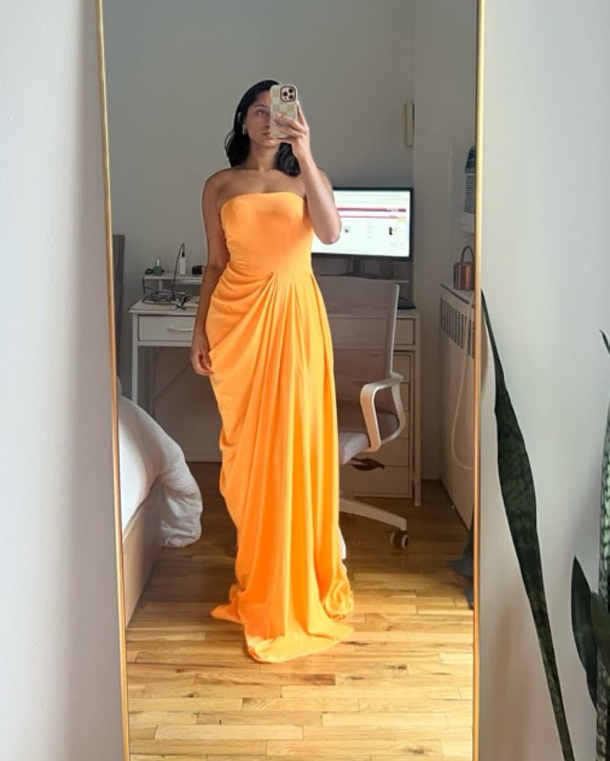 Orange Drape Gown - Image 1