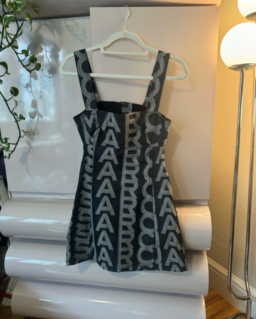 Marc Jacobs Denim Monogram Mini Dress - Image 2