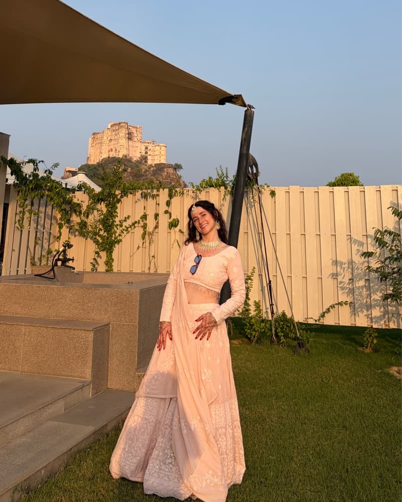 Pink Ling Sleeve lehenga  - Image 2