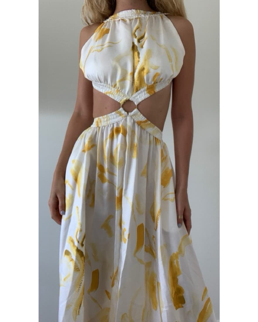 Cult Gaia theia dress In Yellow Multi - Image 6
