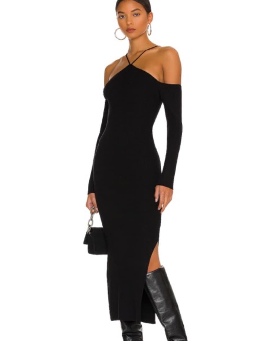 Line And Dot Sweater Dress - Image 1