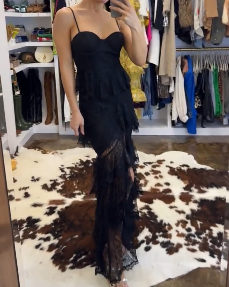 Majorelle Zelda Fitz Black Lace Gown XS - Image 4
