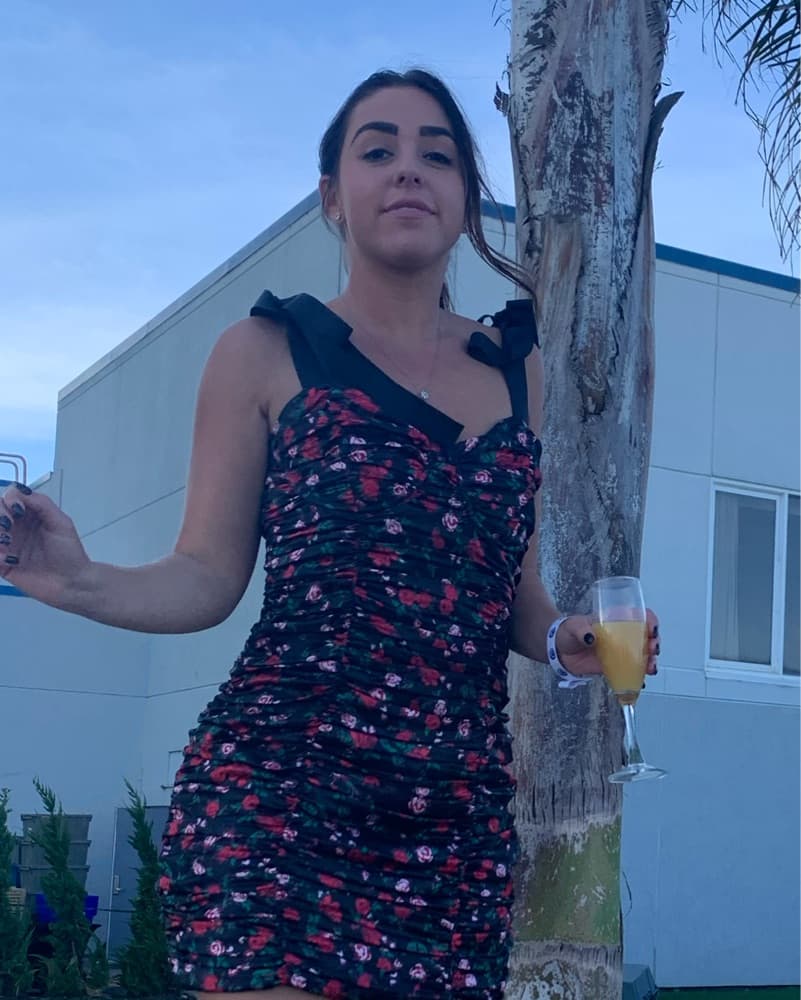Vibrant Floral Ruched Mini Dress - Image 3