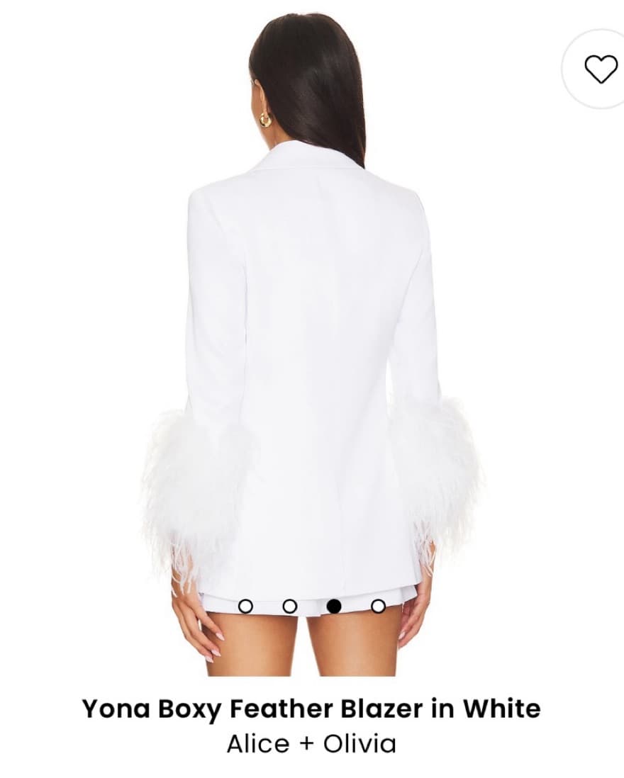 Alice and Olivia White Feather Blazer - Image 2