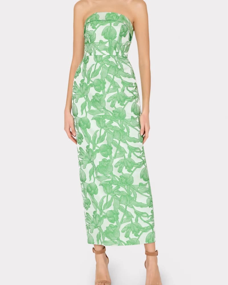 Milly Tulip Jacquard Strapless Dress  - Image 1