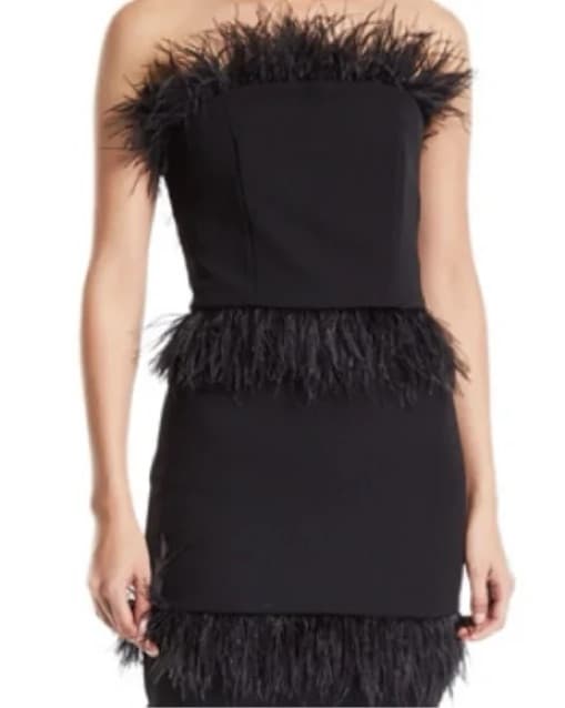 Elliatt Coco Dress In Black W Feathers - Image 2