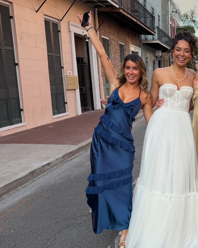 Beginning Boutique Navy Ruffle Maxi - Image 3