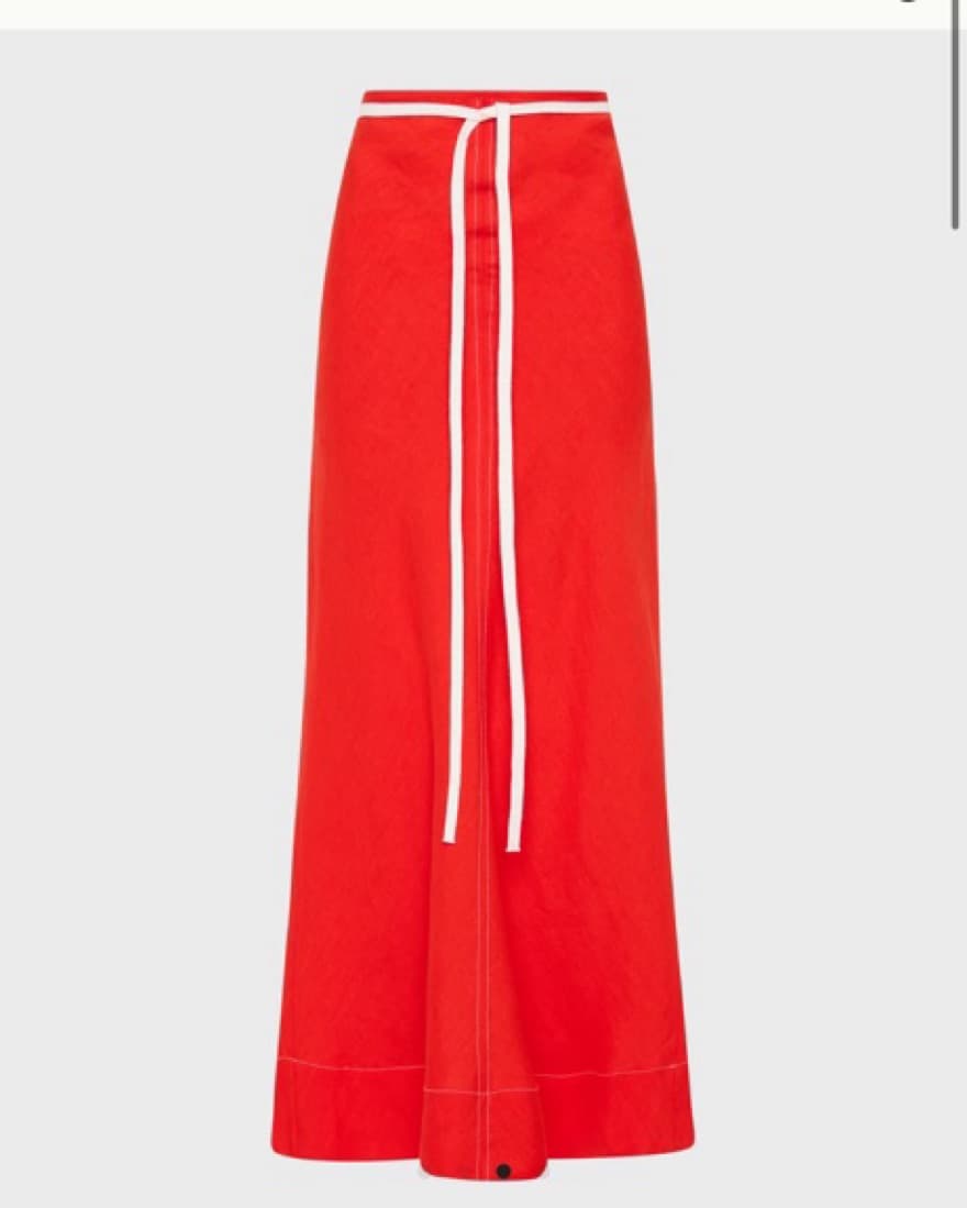 Bondi Born Red Bias Cut Midi Skirt - Image 4