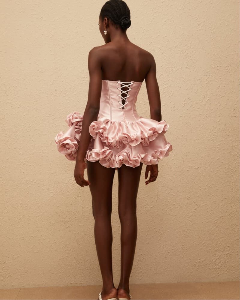 Miss Rosier Pink Ruffled Mini Dress - Image 4