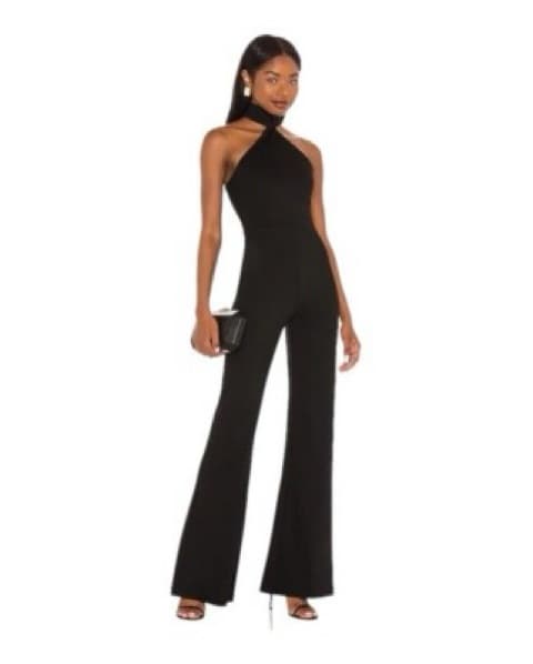 Velvet Halter Jumpsuit - Image 1