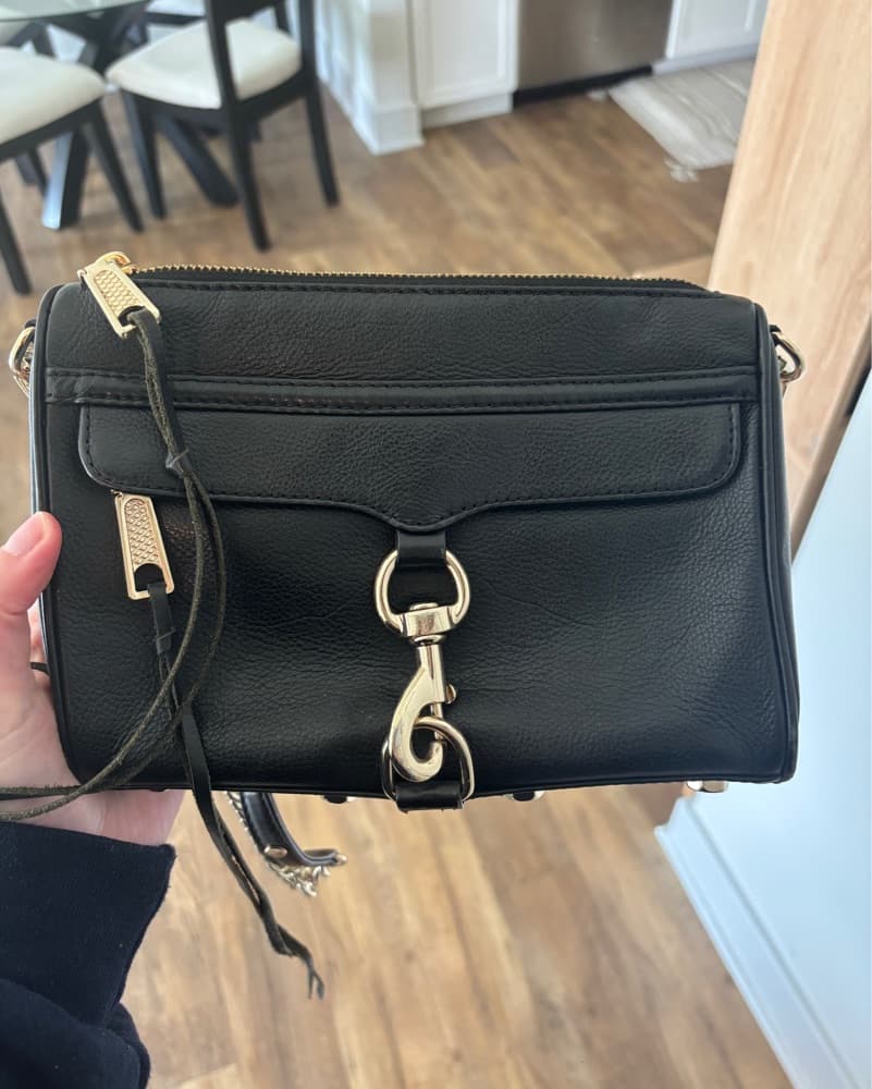 Black Leather Crossbody Bag - Image 1