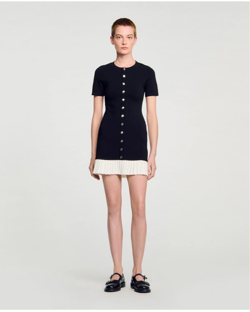 Sandro Layered Ruffle Bottom Dress  - Image 2