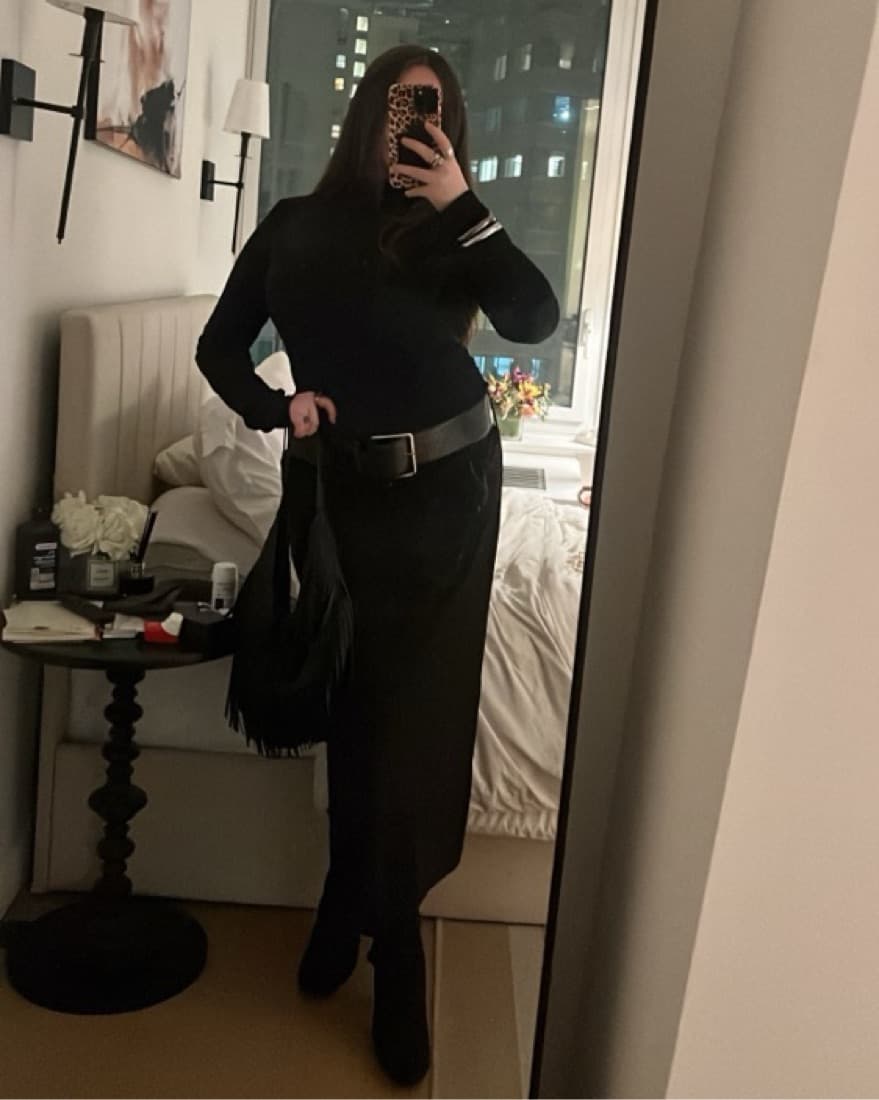 Zara Black Belted Dress - Image 2