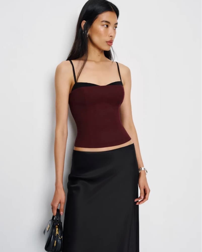 Reformation Melanie Top - Wine - Image 1
