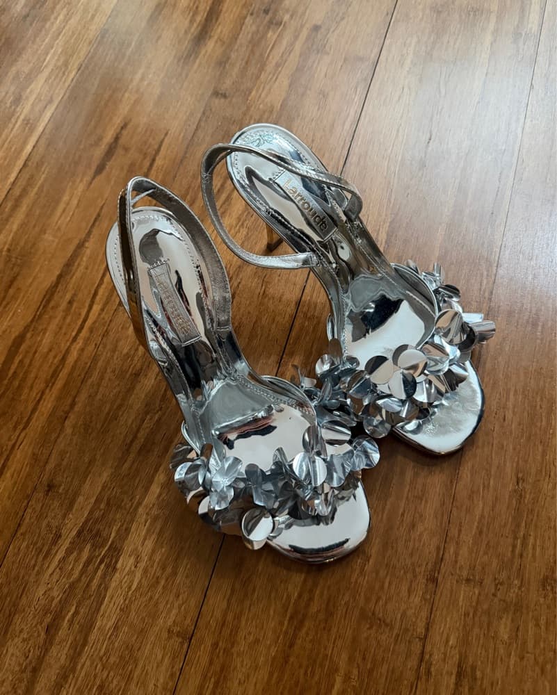 Larroude Silver Confetti Heels - Image 1