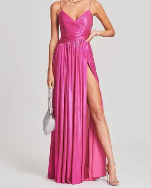 Radiant Fuchsia Metallic Gown - Image 2