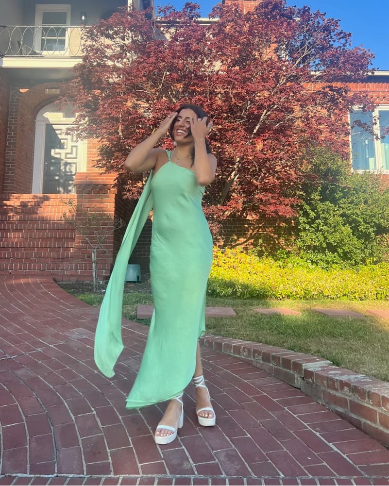 MANGO Asymmetrical Dress with Scarf - Image 6