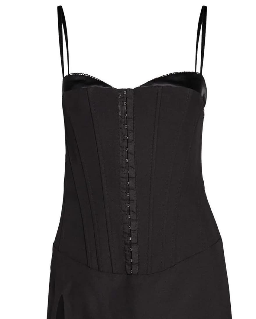 I.AM.GIA. Corset Satin Black Mini Dress  - Image 4